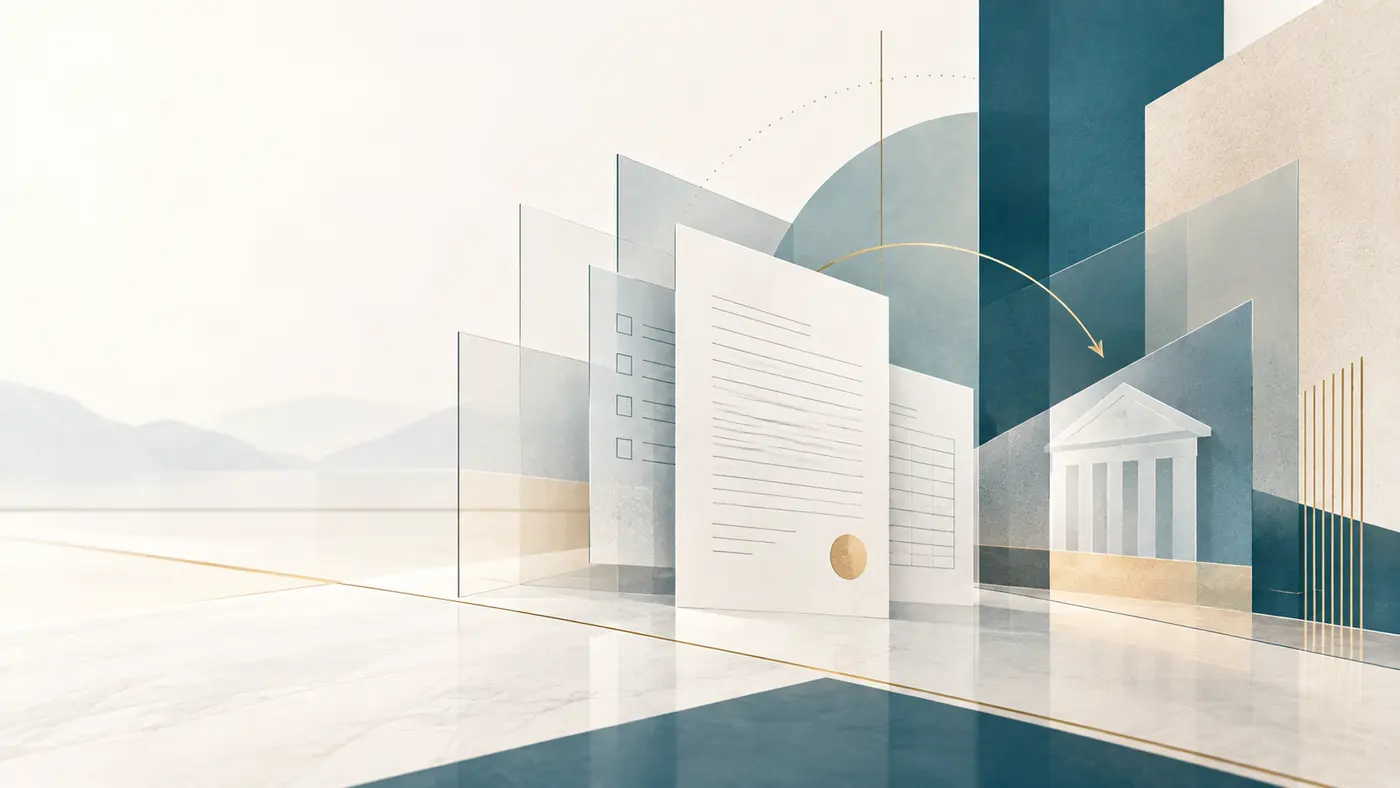 Composizione astratta di documenti bancari e architetture trasparenti
